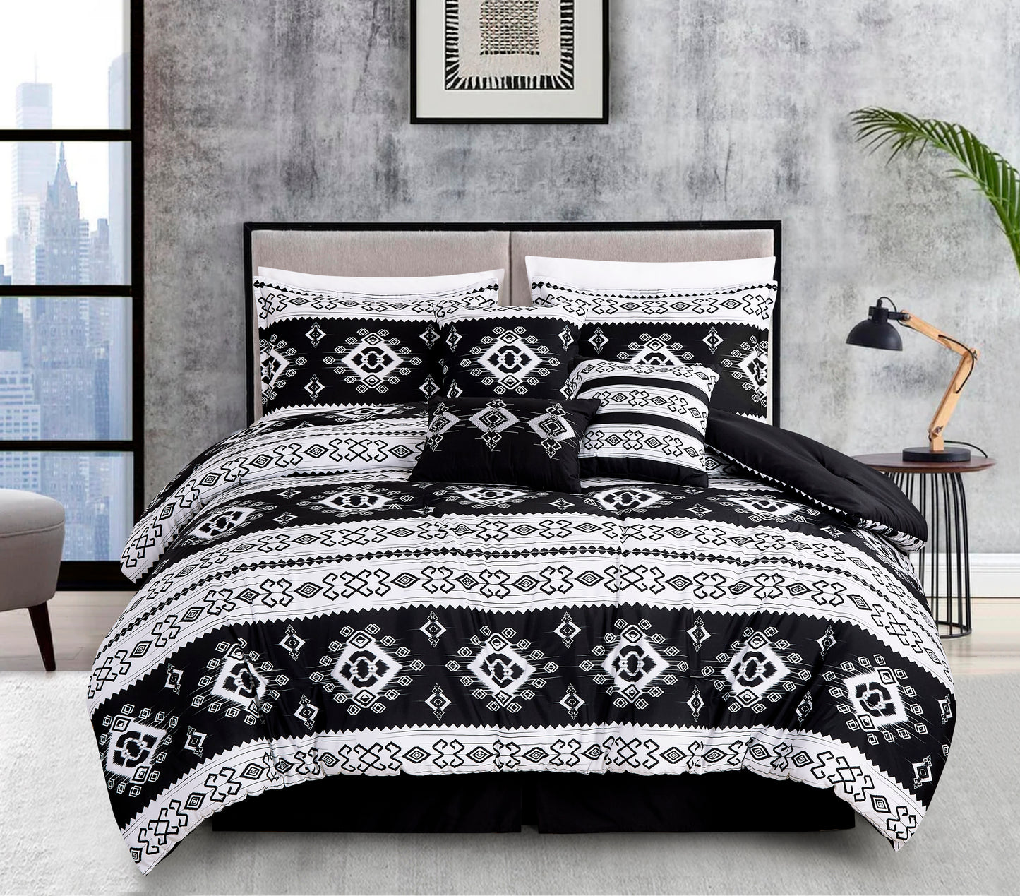 Lodge Inspired 7-Piece Printed Microfiber Comforter Set