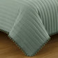 Iris 3-Piece Pom Pom Ball Fringe Quilted Coverlet Set