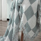 Kendall Checkered Cotton Muslin Throw Knit Woven Gauze Blanket