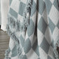 Kendall Checkered Cotton Muslin Throw Knit Woven Gauze Blanket