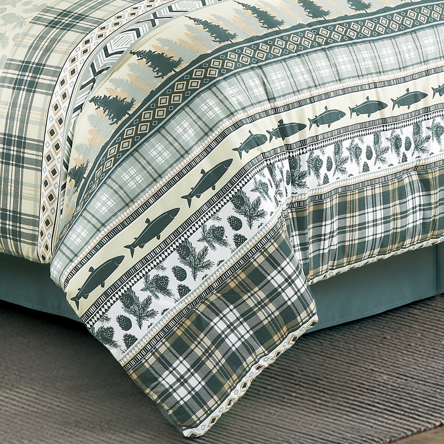 Lodge Inspired 7-Piece Printed Microfiber Comforter Set