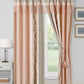 Linnea 4-Piece Cherry Blossom Floral Embroidery Window Curtain Set