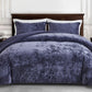 Lux Distressed Velvet Comforter Set with Microfiber Reverse