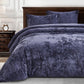 Lux Distressed Velvet Comforter Set with Microfiber Reverse