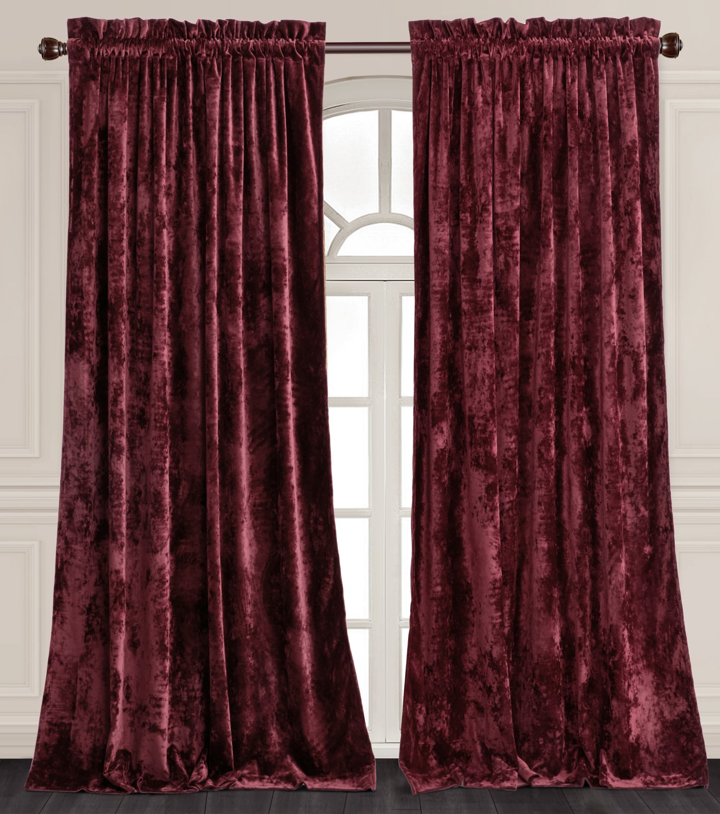 Lux Velvet Curtain Set Rod Pocket Drapes