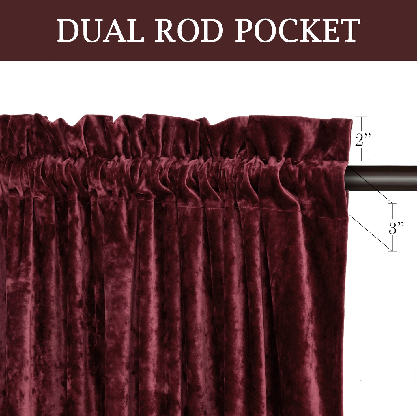 Lux Velvet Curtain Set Rod Pocket Drapes