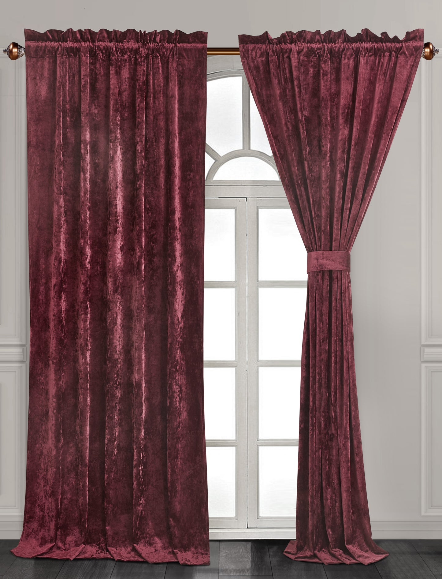 Lux Velvet Curtain Set Rod Pocket Drapes