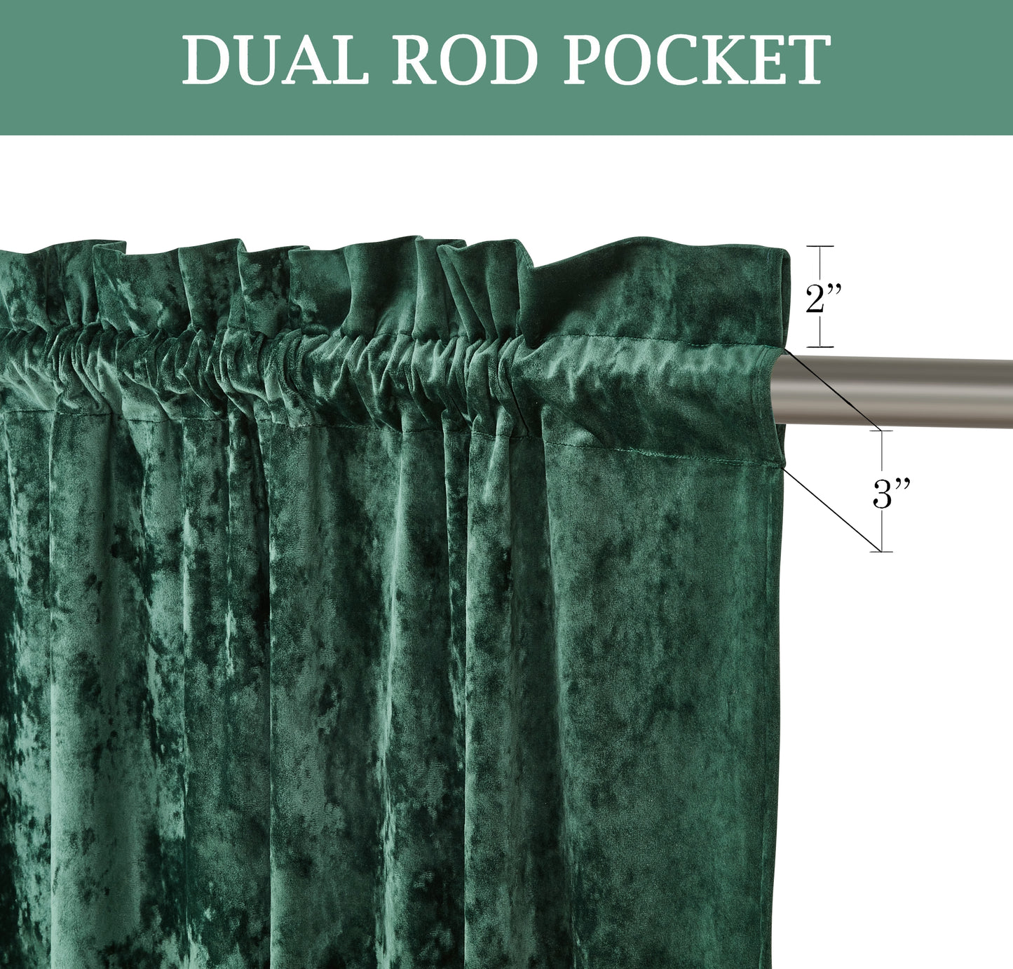 Lux Velvet Curtain Set Rod Pocket Drapes