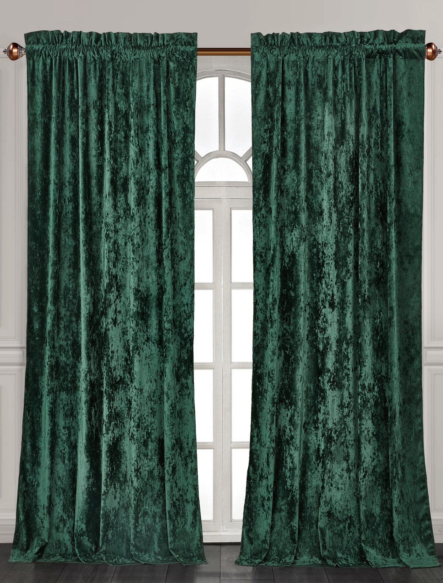 Lux Velvet Curtain Set Rod Pocket Drapes