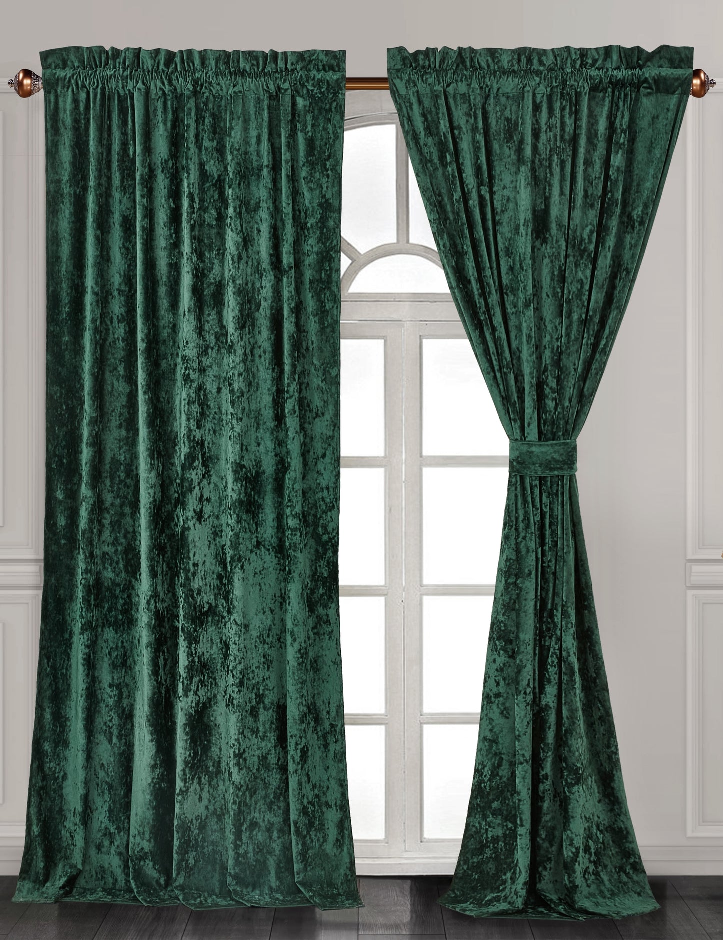 Lux Velvet Curtain Set Rod Pocket Drapes