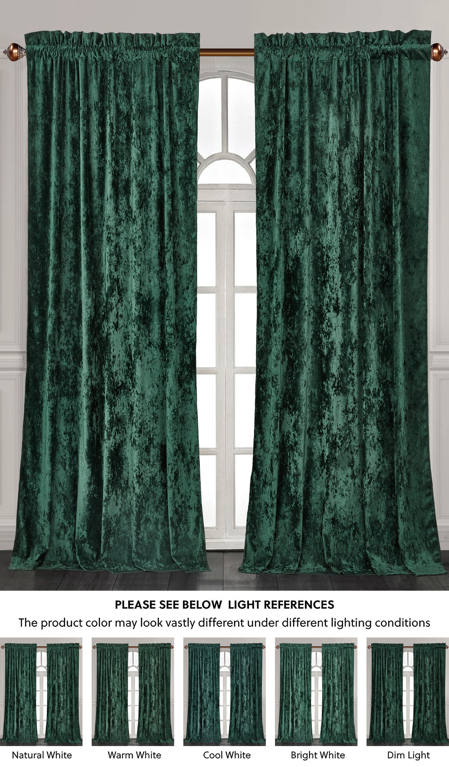 Lux Velvet Curtain Set Rod Pocket Drapes