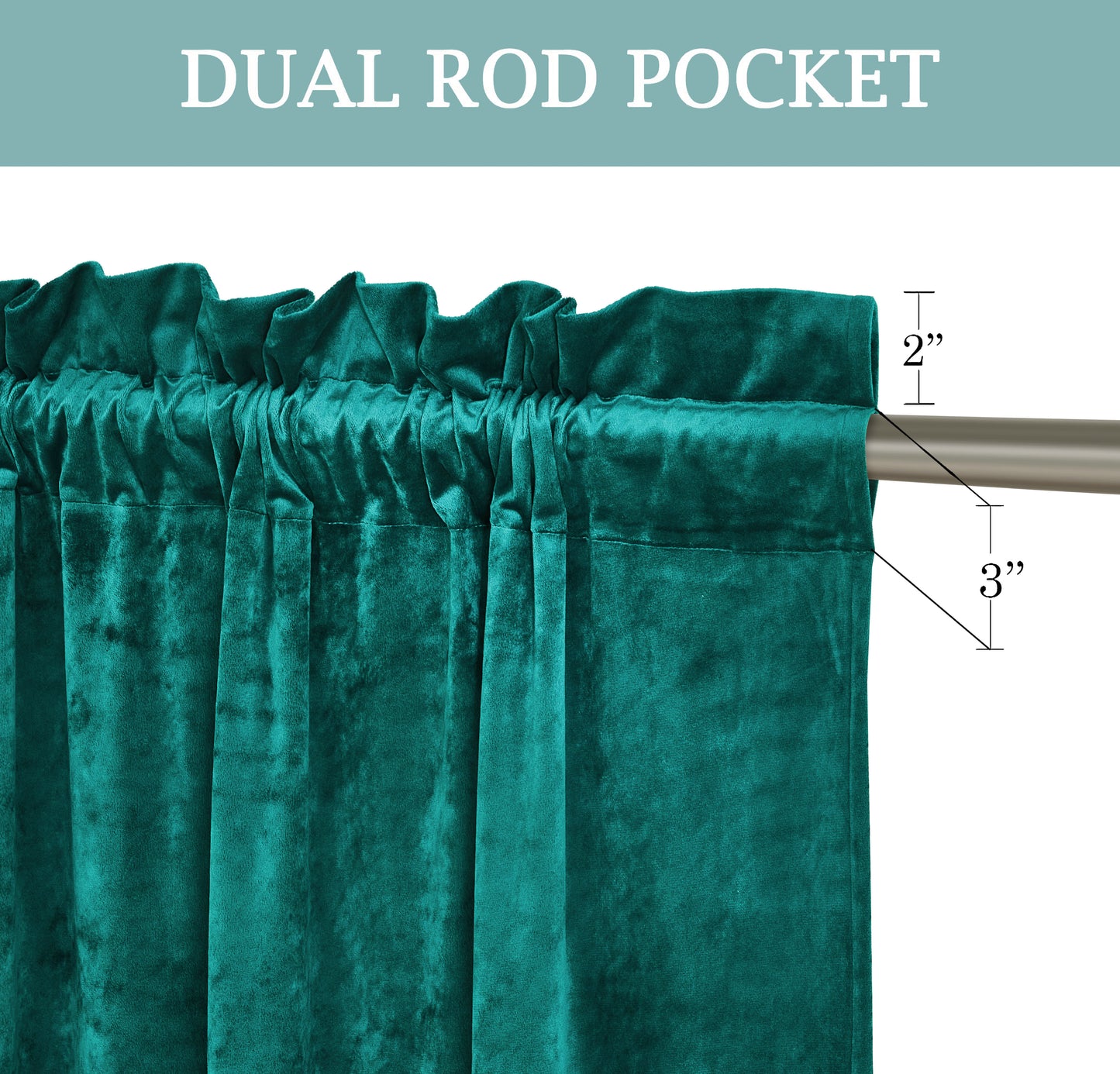 Lux Velvet Curtain Set Rod Pocket Drapes