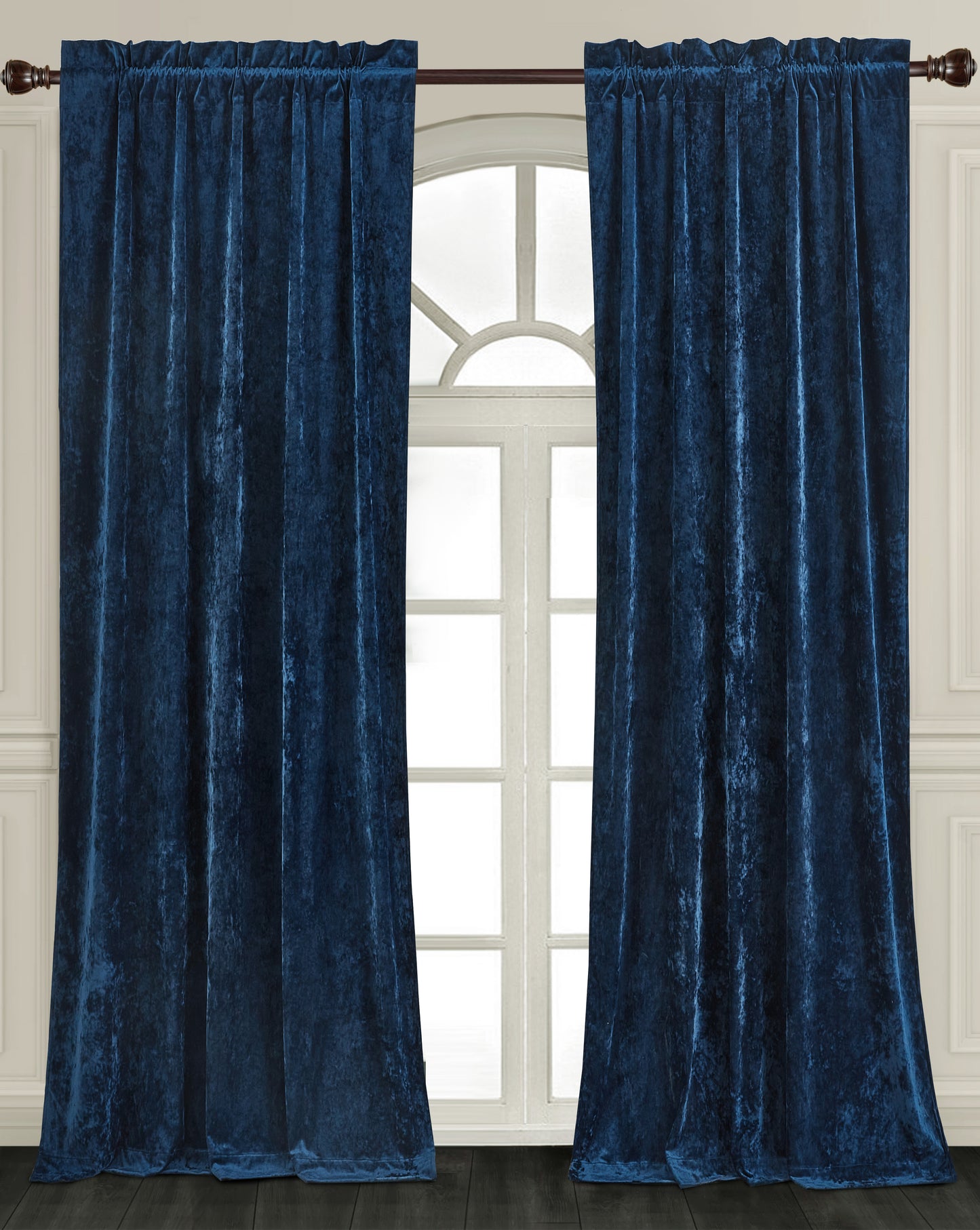 Lux Velvet Curtain Set Rod Pocket Drapes