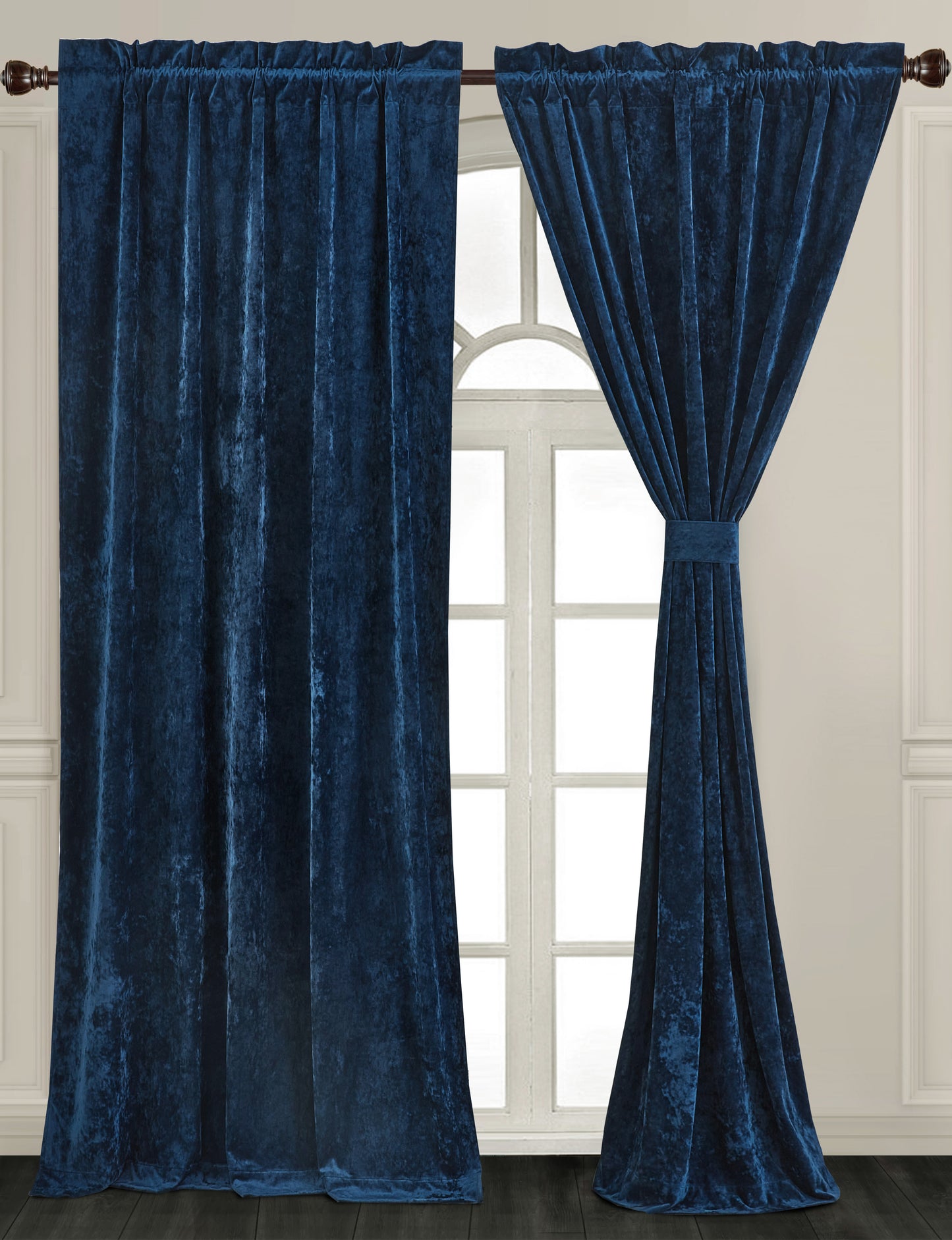 Lux Velvet Curtain Set Rod Pocket Drapes