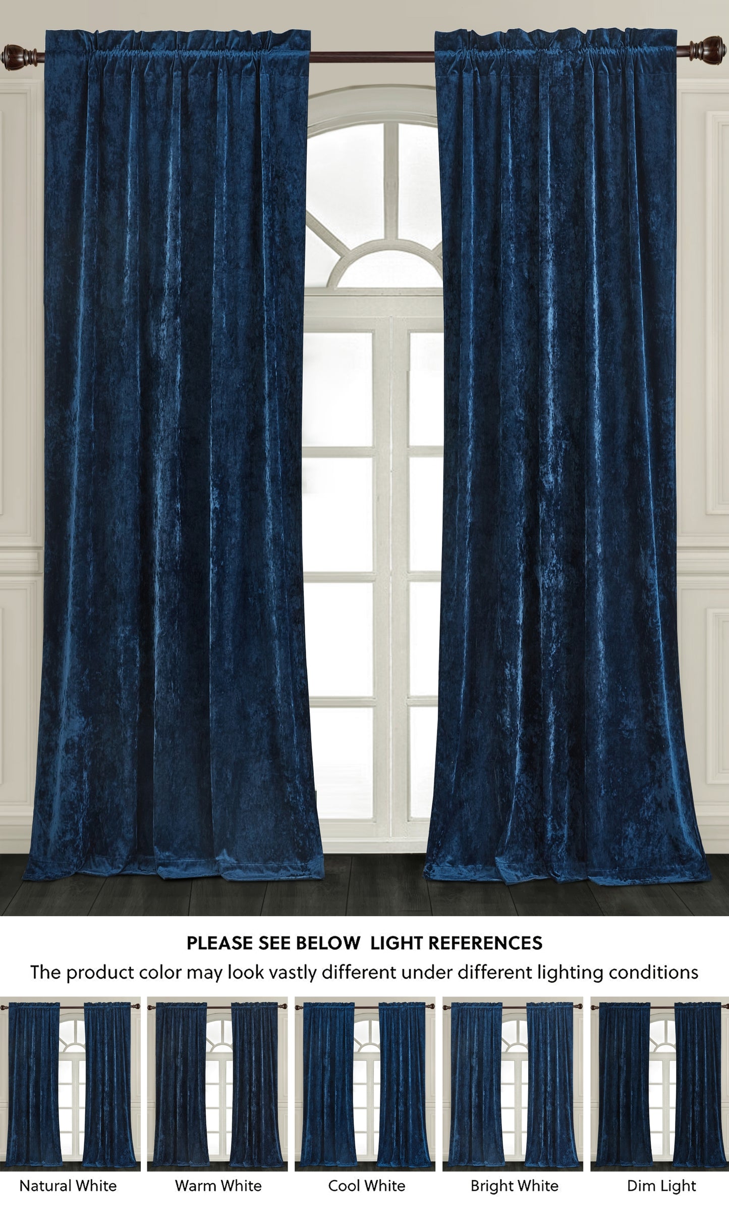 Lux Velvet Curtain Set Rod Pocket Drapes