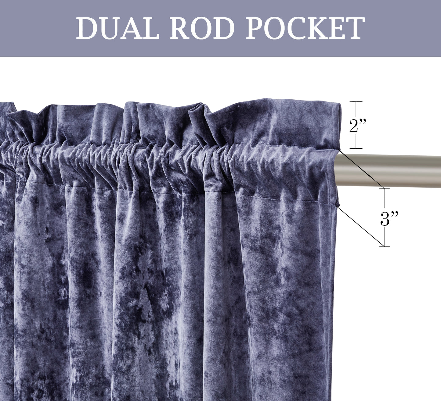 Lux Velvet Curtain Set Rod Pocket Drapes