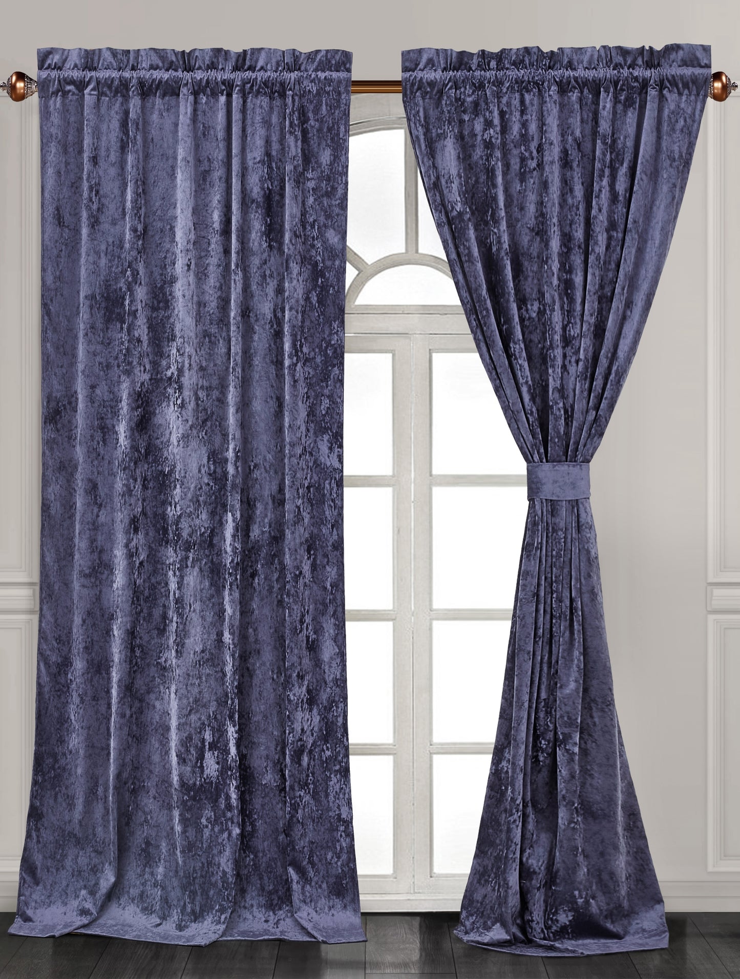 Lux Velvet Curtain Set Rod Pocket Drapes