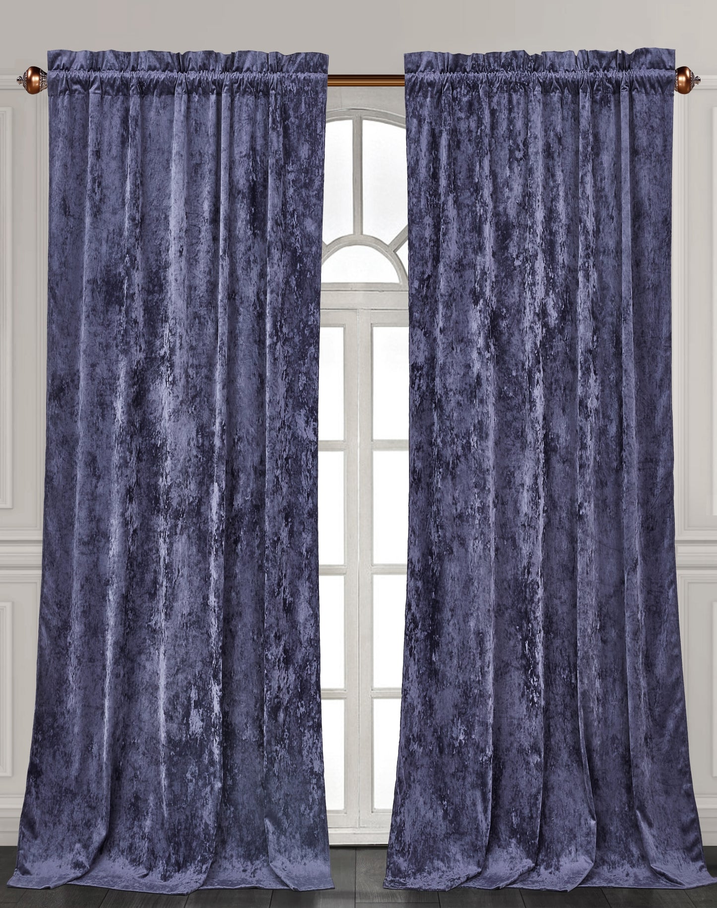 Lux Velvet Curtain Set Rod Pocket Drapes