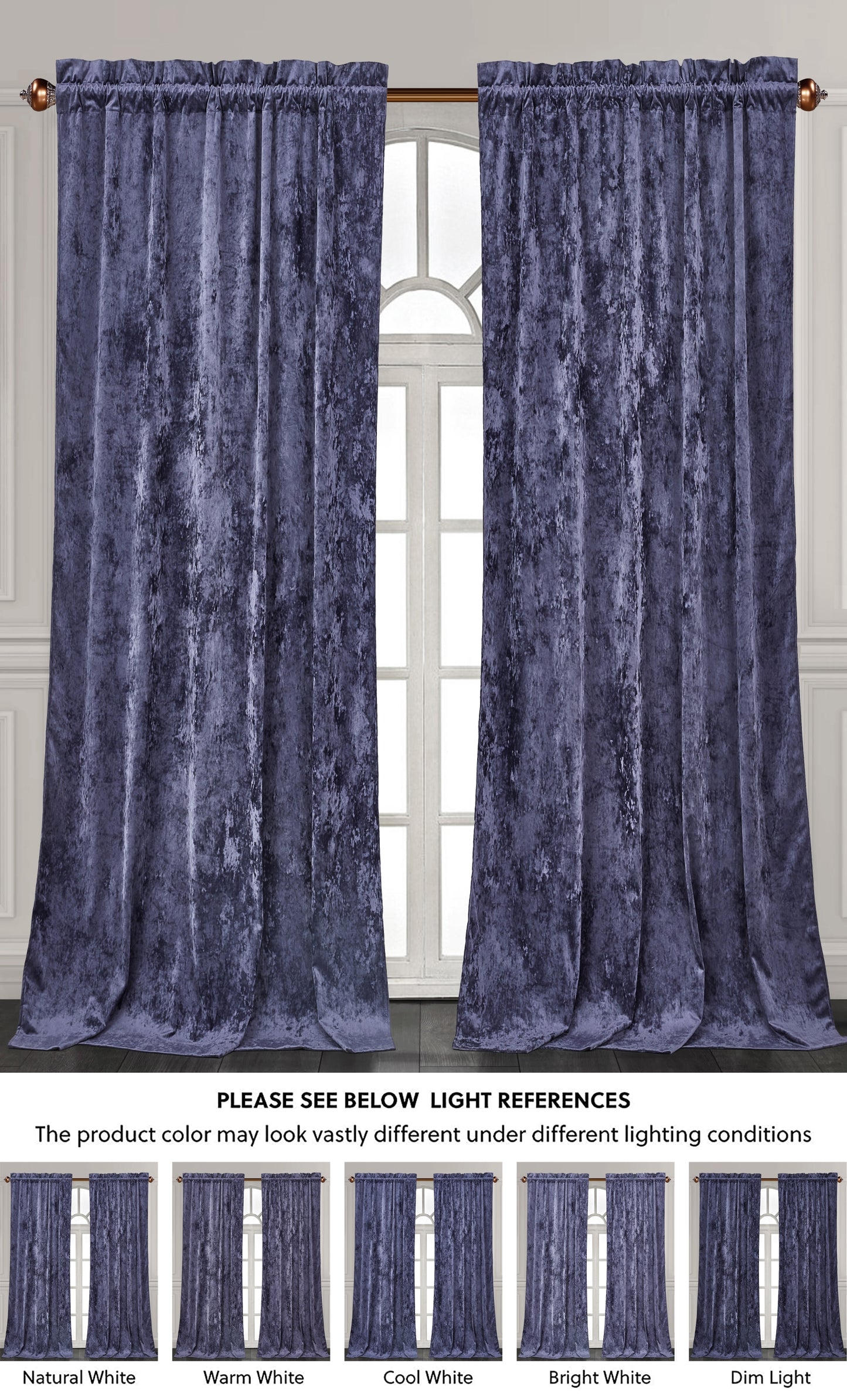 Lux Velvet Curtain Set Rod Pocket Drapes