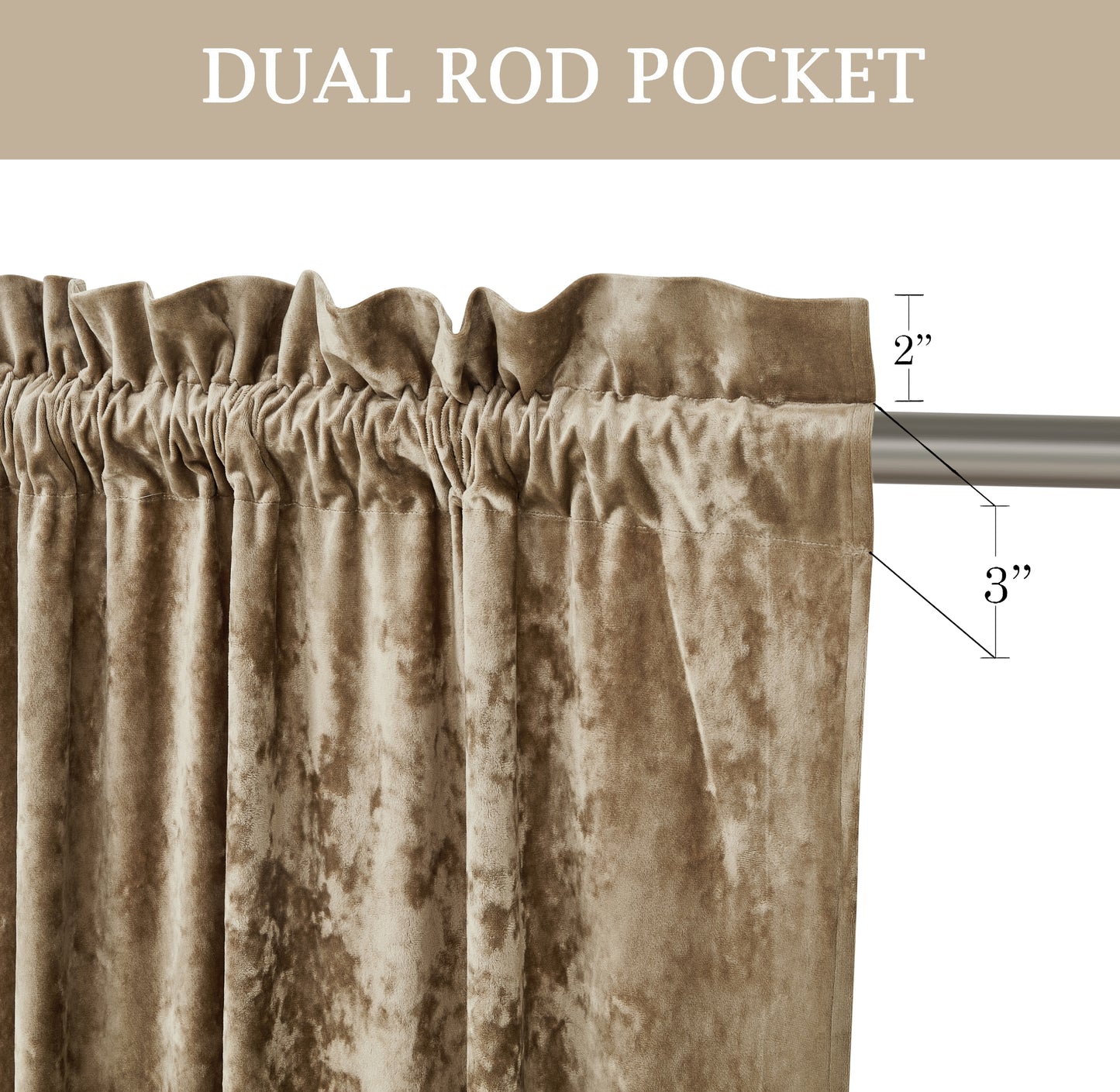 Lux Velvet Curtain Set Rod Pocket Drapes