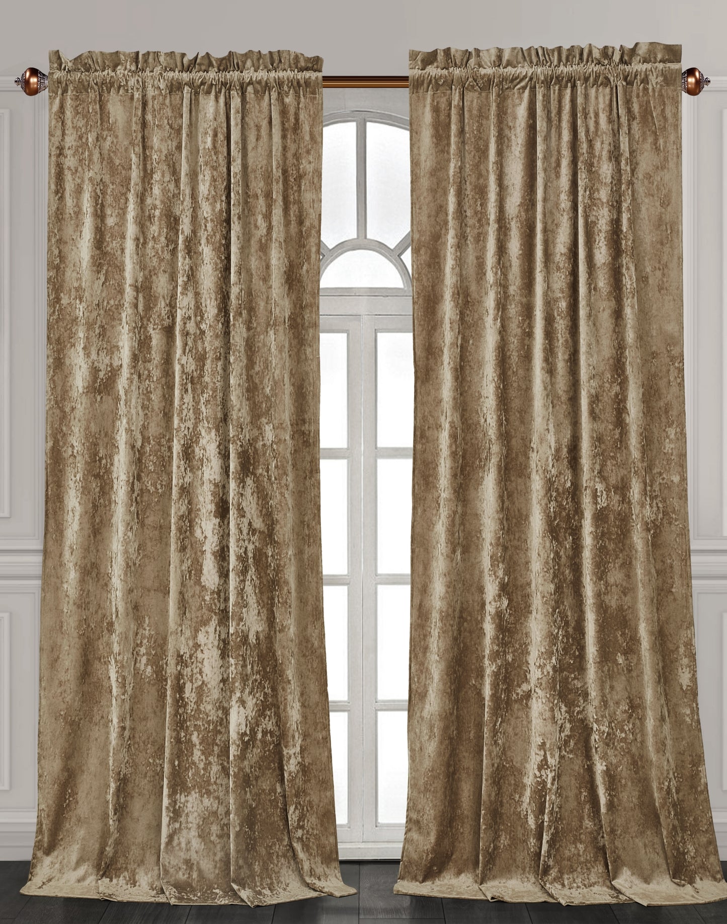 Lux Velvet Curtain Set Rod Pocket Drapes