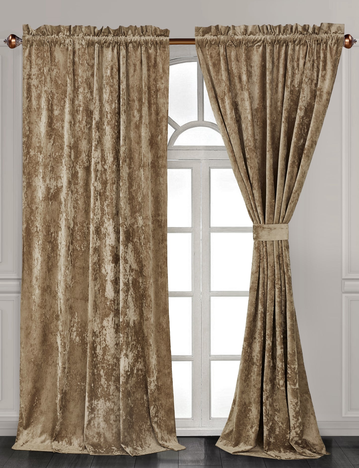 Lux Velvet Curtain Set Rod Pocket Drapes