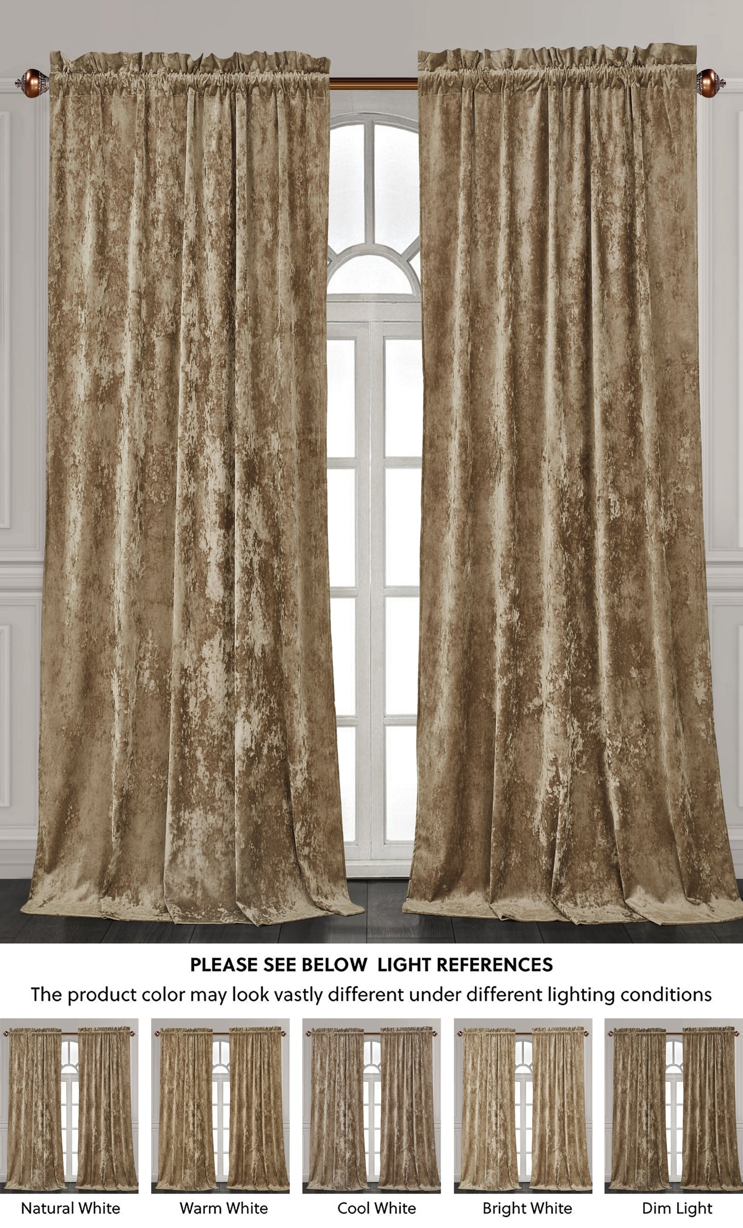 Lux Velvet Curtain Set Rod Pocket Drapes