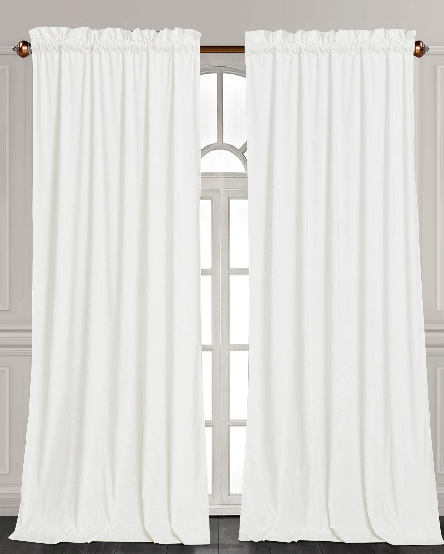 Lux Velvet Curtain Set Rod Pocket Drapes