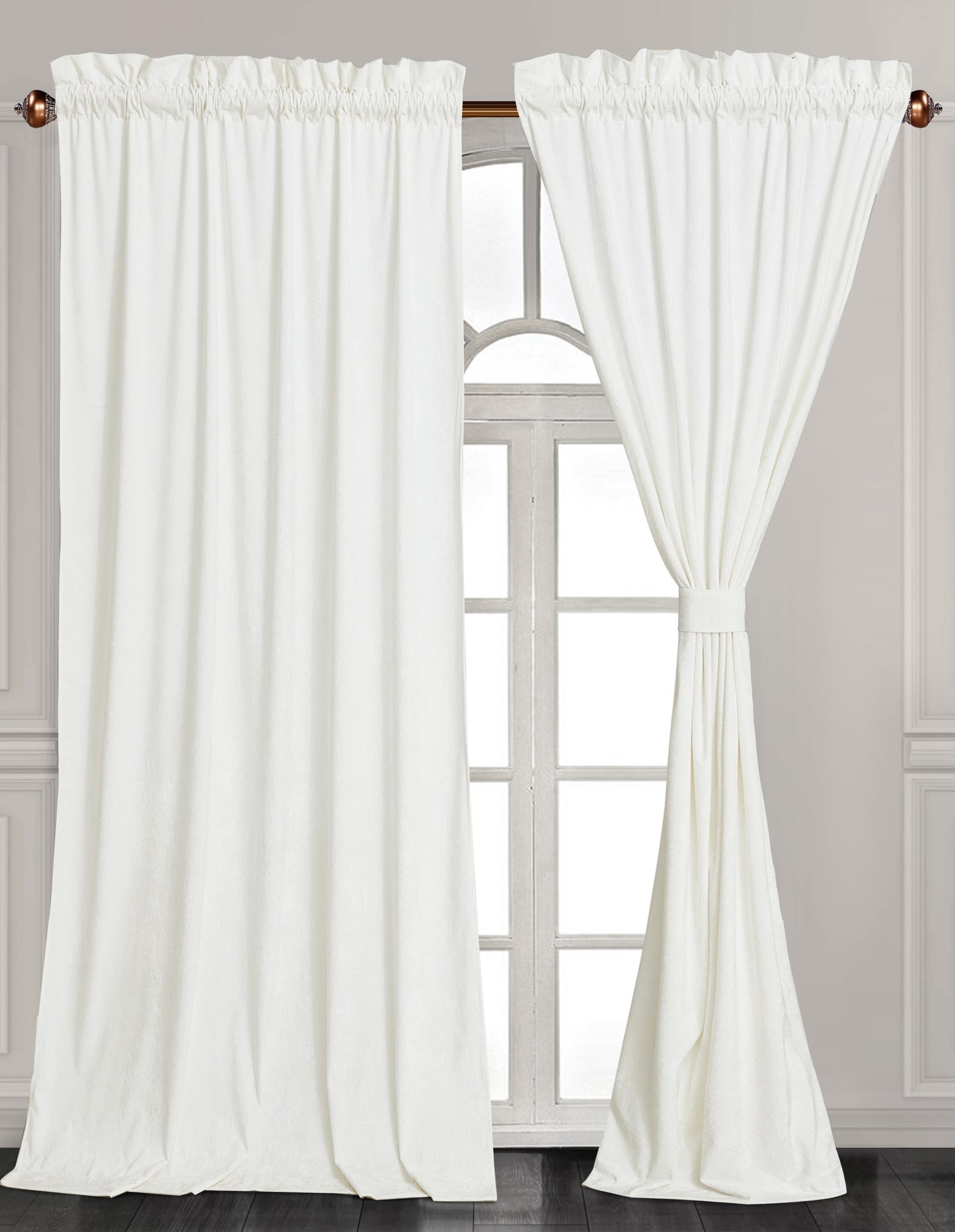 Lux Velvet Curtain Set Rod Pocket Drapes