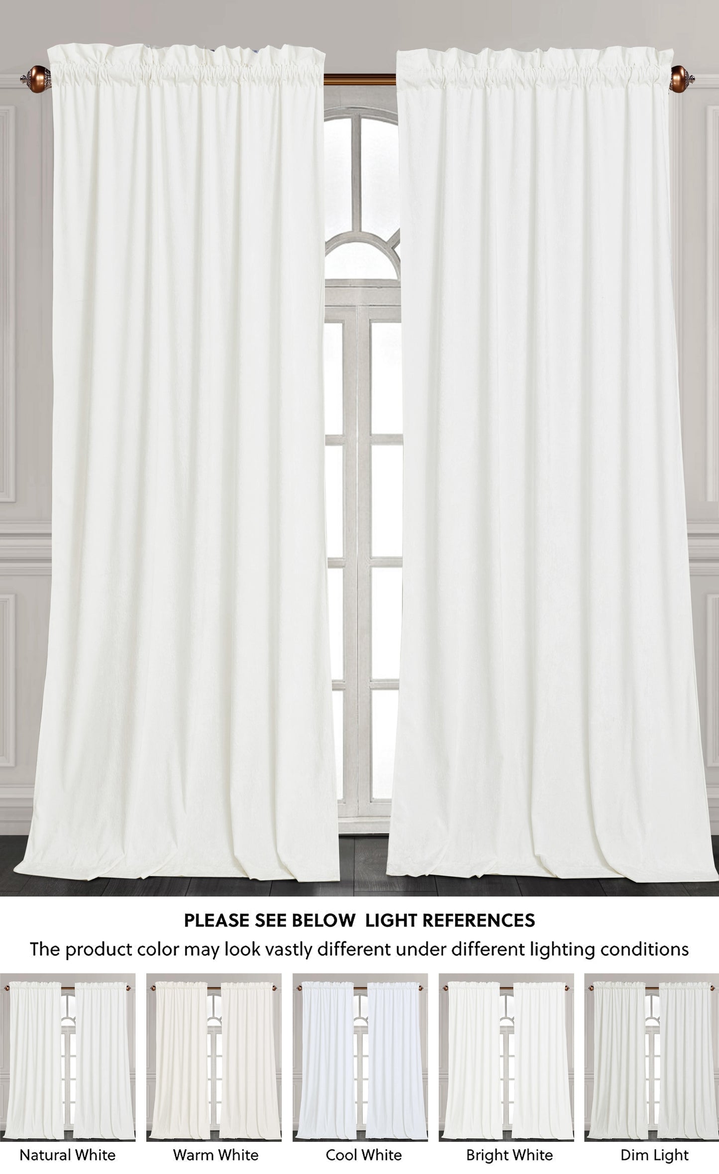 Lux Velvet Curtain Set Rod Pocket Drapes