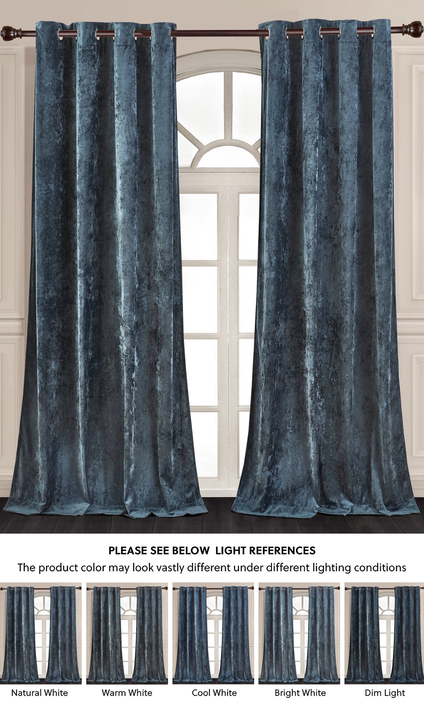 Lux Velvet Grommet Top Window Curtain Set