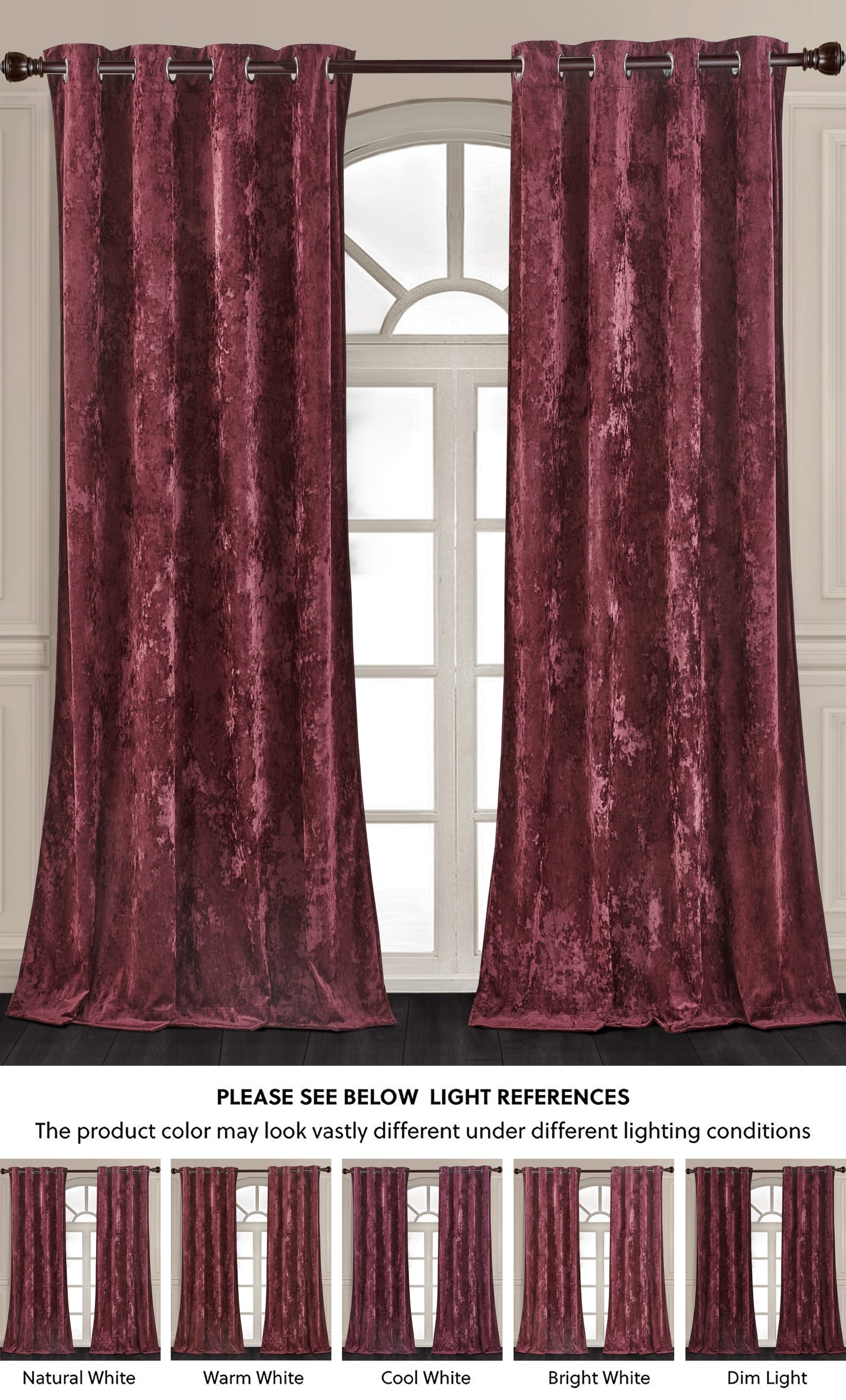 Lux Velvet Grommet Top Window Curtain Set