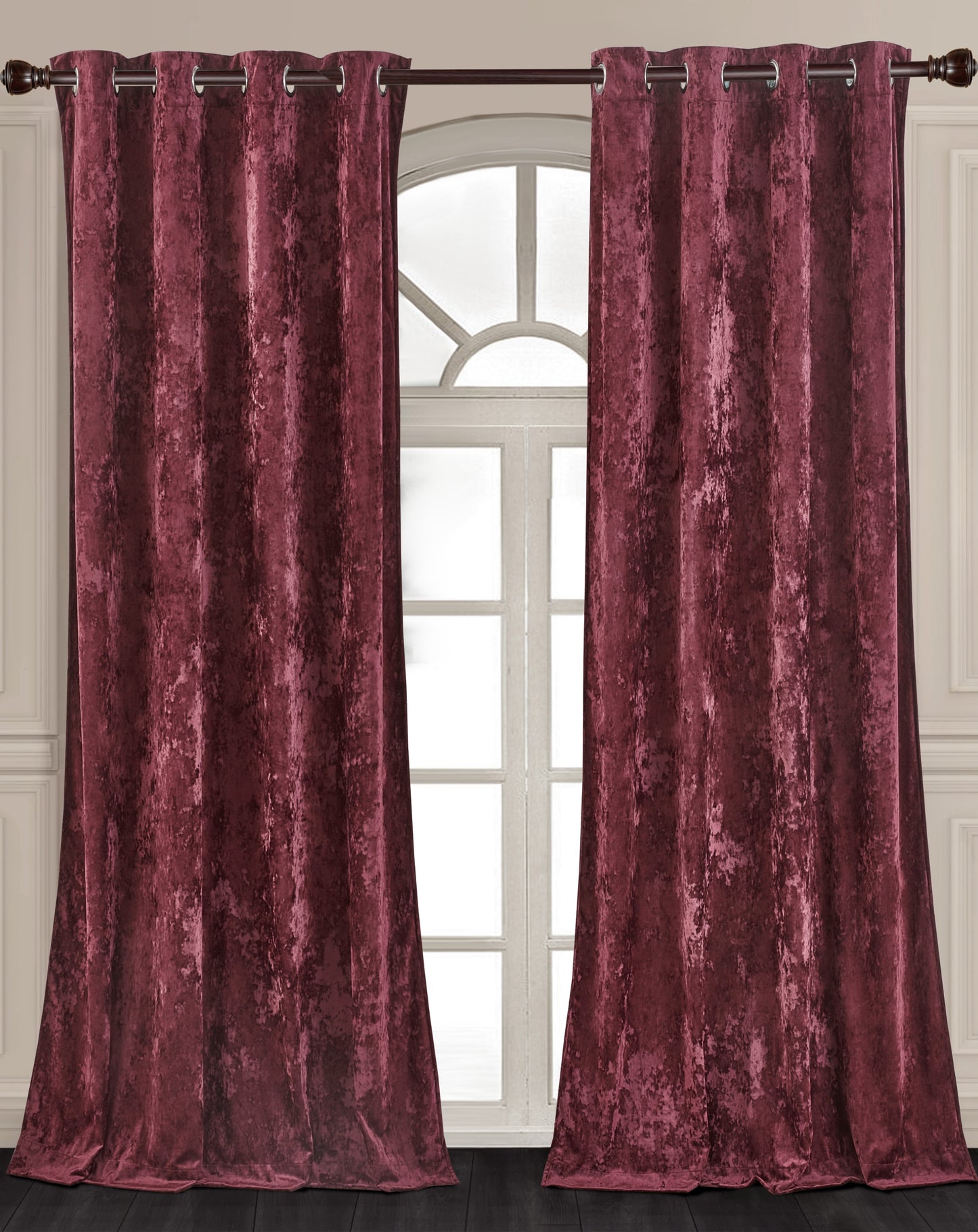 Lux Velvet Grommet Top Window Curtain Set