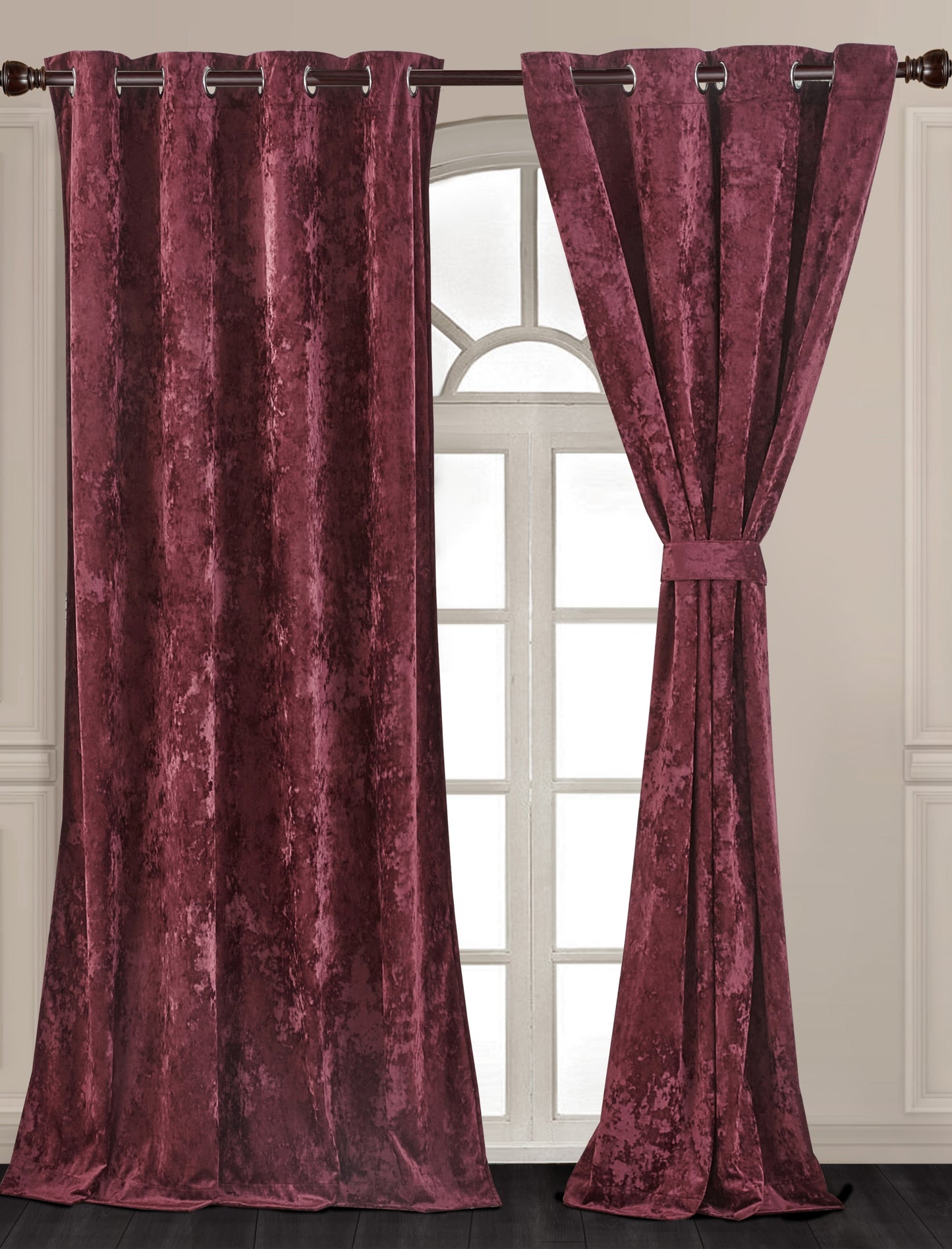 Lux Velvet Grommet Top Window Curtain Set