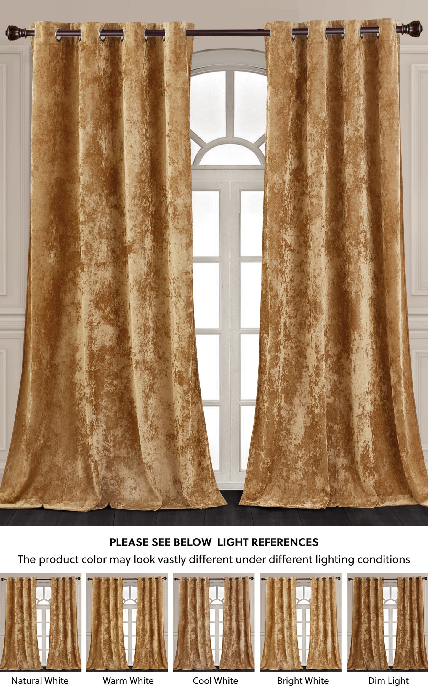 Lux Velvet Grommet Top Window Curtain Set