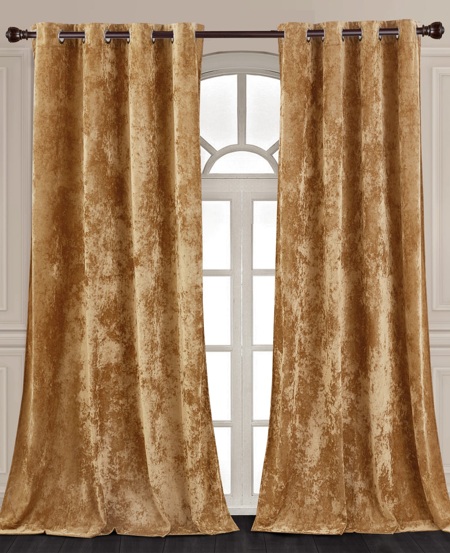 Lux Velvet Grommet Top Window Curtain Set