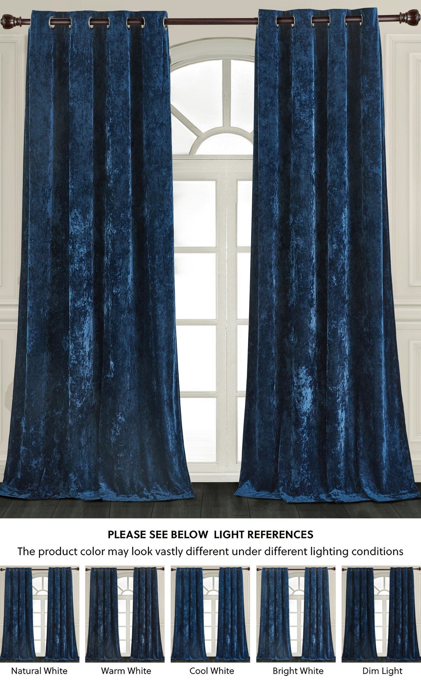 Lux Velvet Grommet Top Window Curtain Set