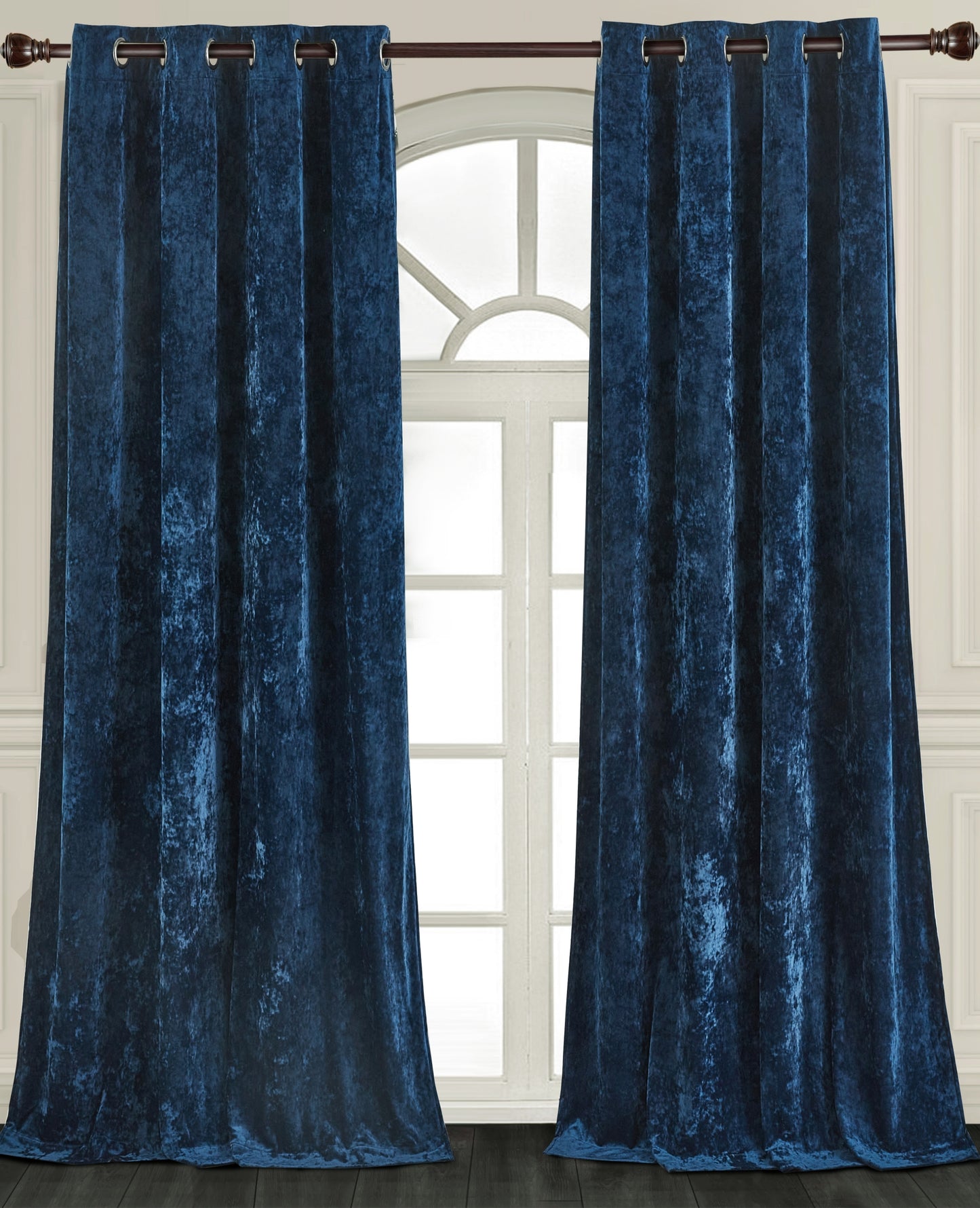 Lux Velvet Grommet Top Window Curtain Set