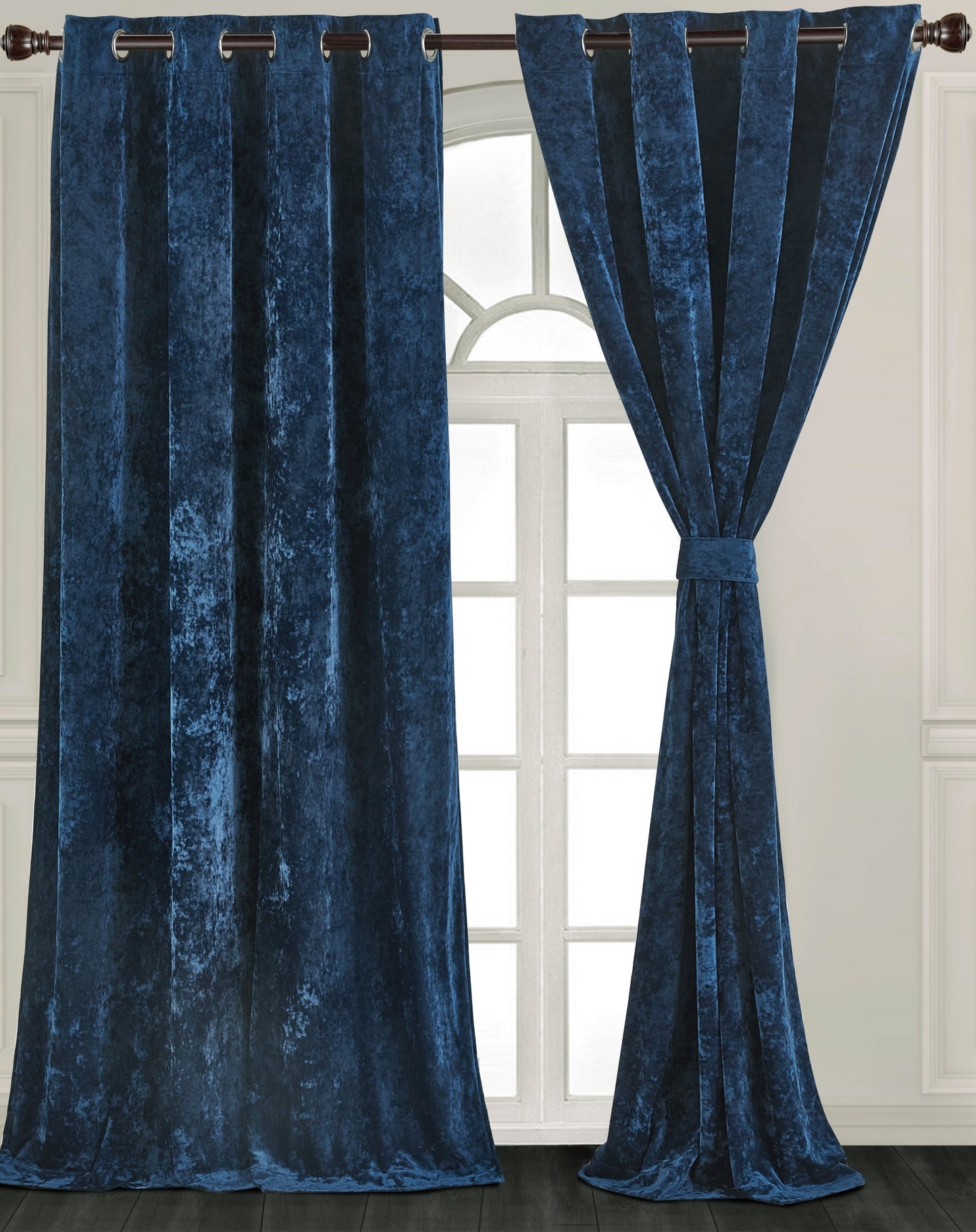 Lux Velvet Grommet Top Window Curtain Set