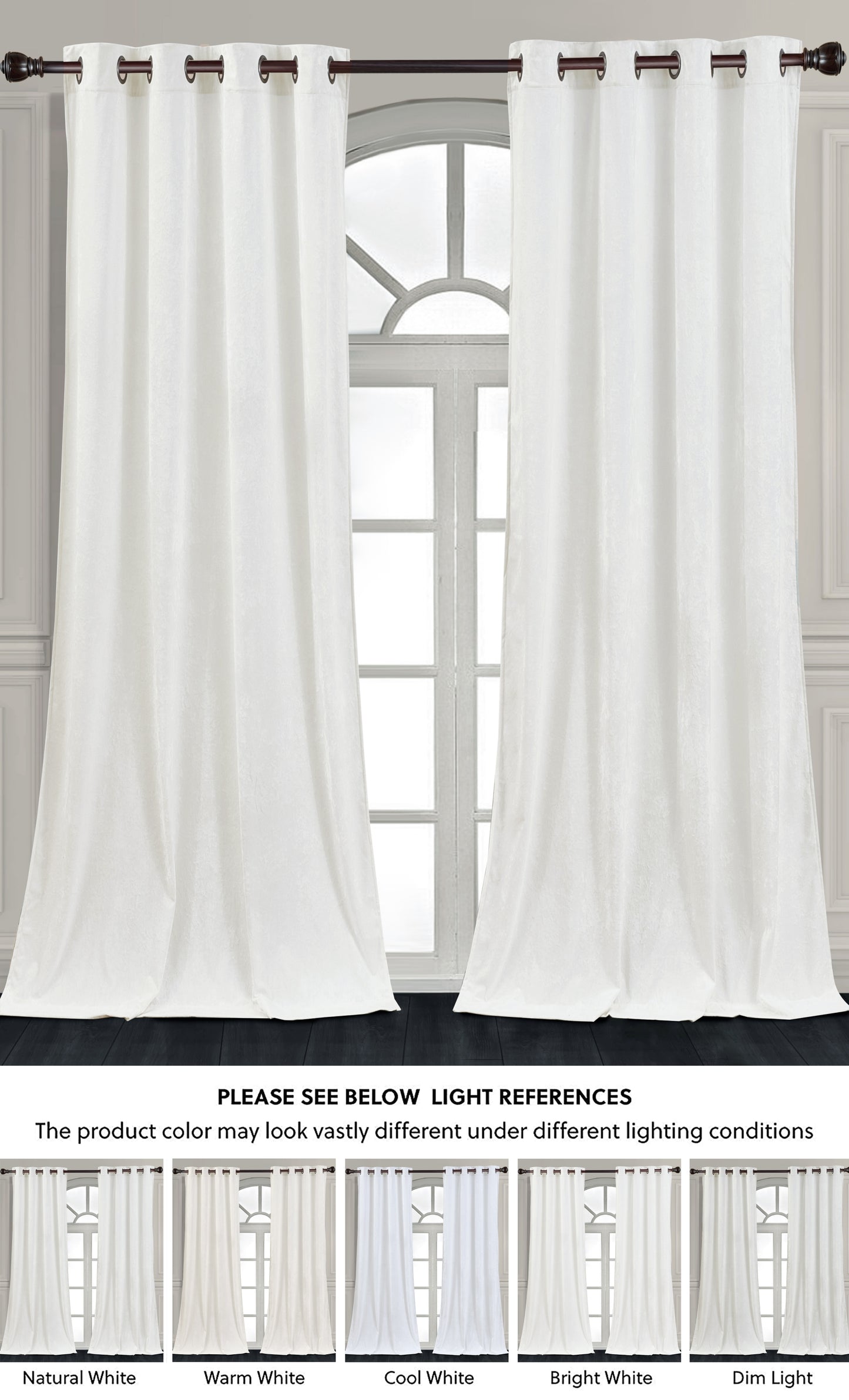 Lux Velvet Grommet Top Window Curtain Set