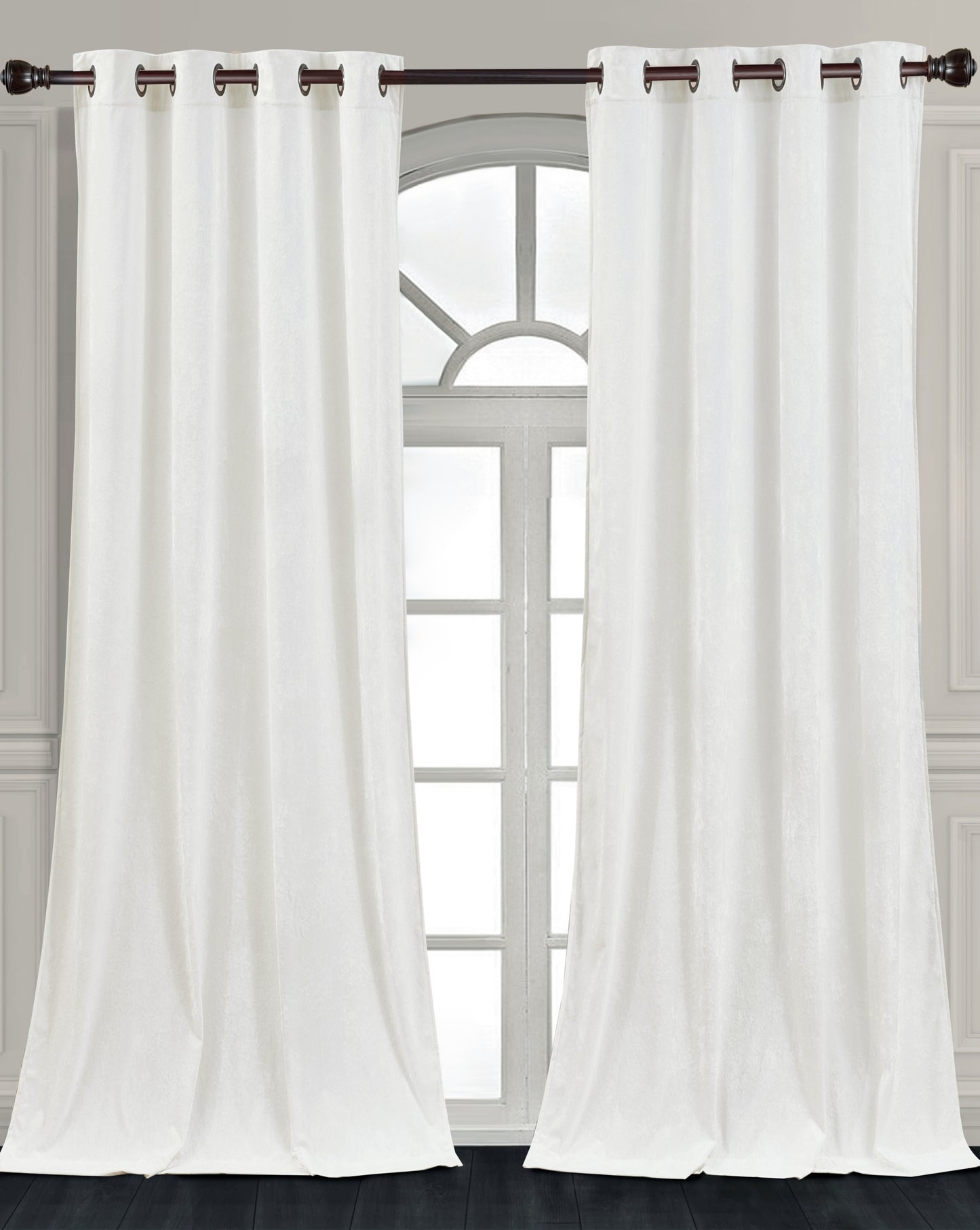 Lux Velvet Grommet Top Window Curtain Set