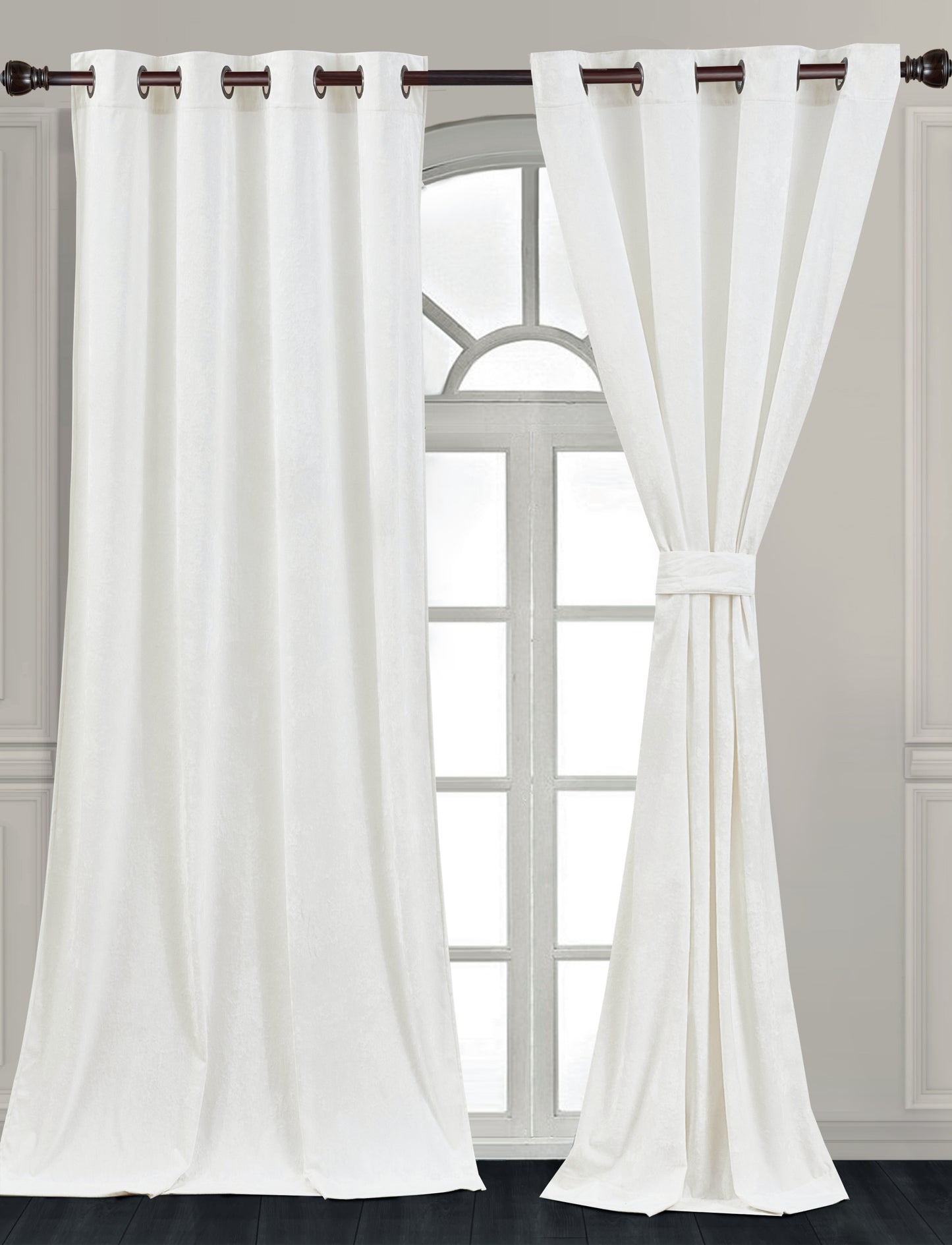 Lux Velvet Grommet Top Window Curtain Set