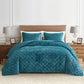 Lux Diamond Stitched Distressed Velvet Quilt Set