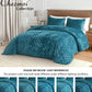 Lux Diamond Stitched Distressed Velvet Quilt Set