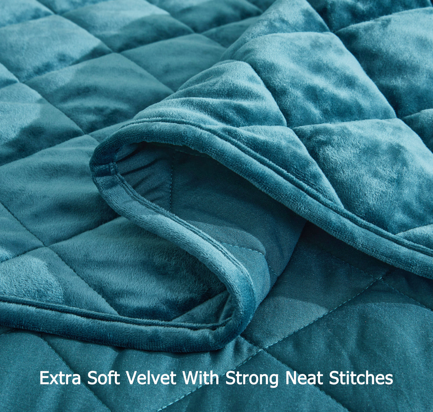 Lux Diamond Stitched Distressed Velvet Quilt Set