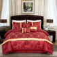 Luxurious 7-Piece Faux Silk Floral Vine Embroidered Comforter Set
