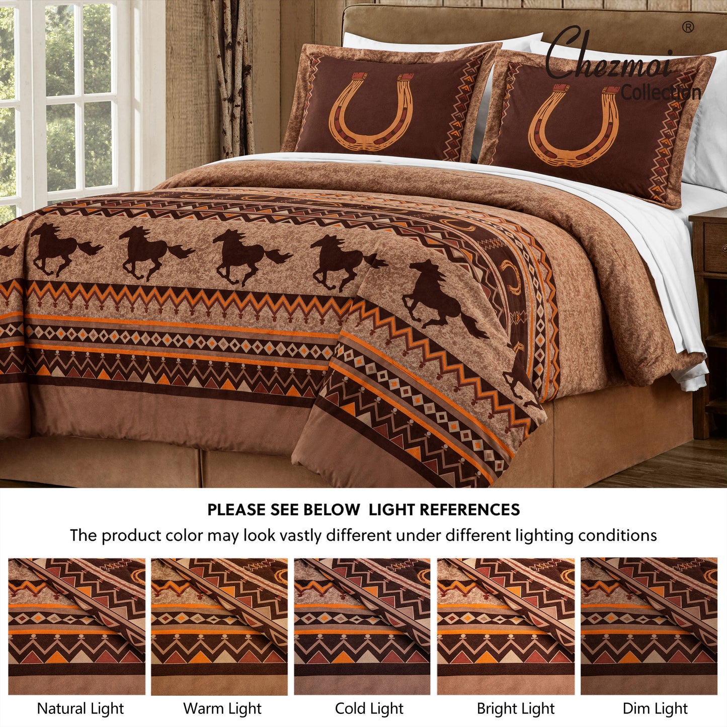 Maverick 7-Piece Southwestern Wild Horses Bed in a Bag Comforter Set