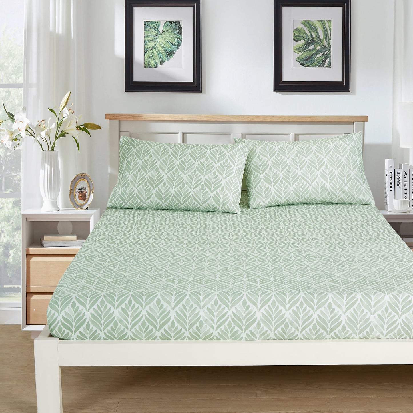 Printed Floral Microfiber Sheet Set with Deep Pocket