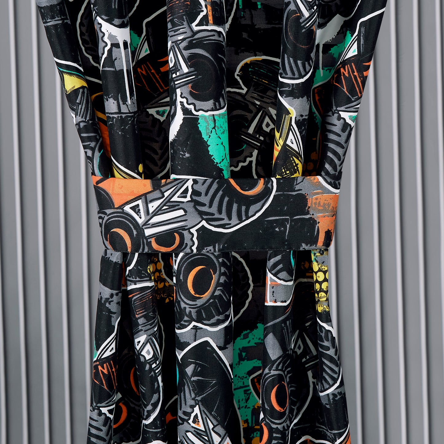 4-Piece Kids/Teens Multi-Color Printed Soft Microfiber Window Curtain Set