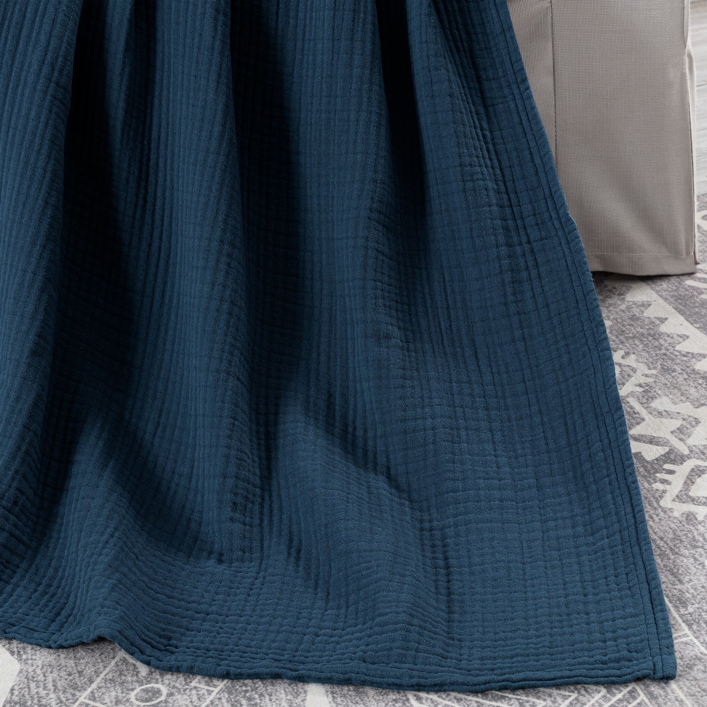 100% Cotton 4 Layer Soft Muslin Blanket, Lightweight Breathable Pre-Washed Throw for All Season